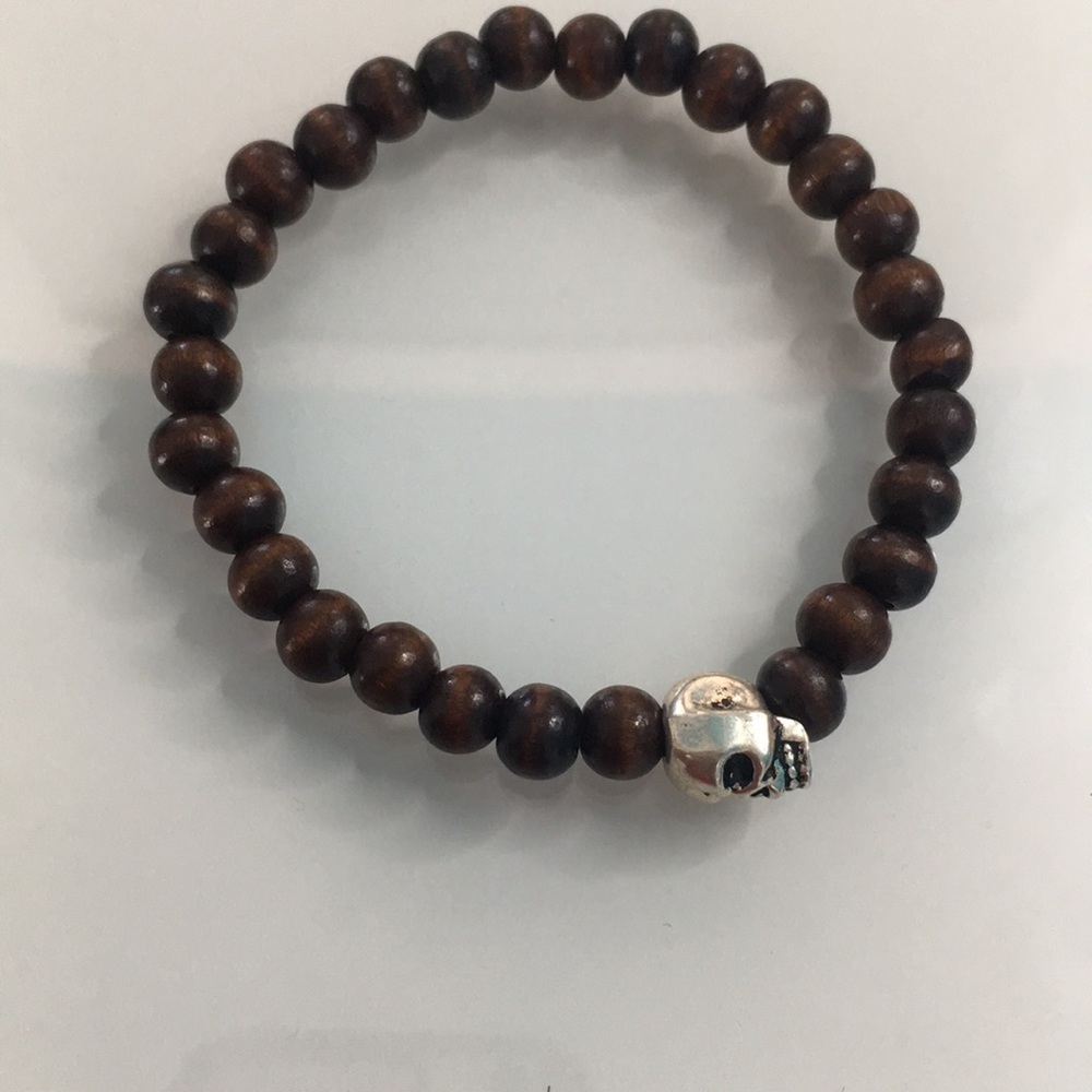 Wooden bracelet with skull